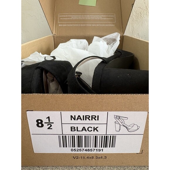 Nairri Journee Collection New In Box Womens Black Strappy Block Heels Size 8 1/2 - Picture 3 of 10